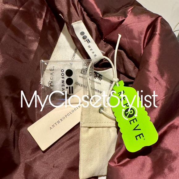 NWT Anthropologie OOF Metallic Quilted Puffer Coat Jacket NEW $400 S Purple RARE - Picture 5 of 8